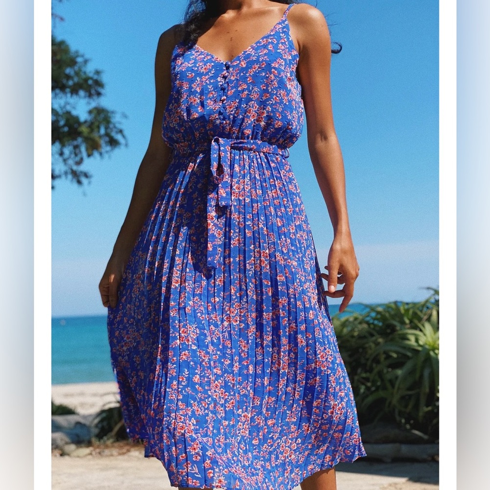 Berthie Paris Lagertha Dress Blue Floral size 4